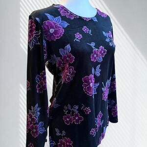 Whimsygoth velvet floral top